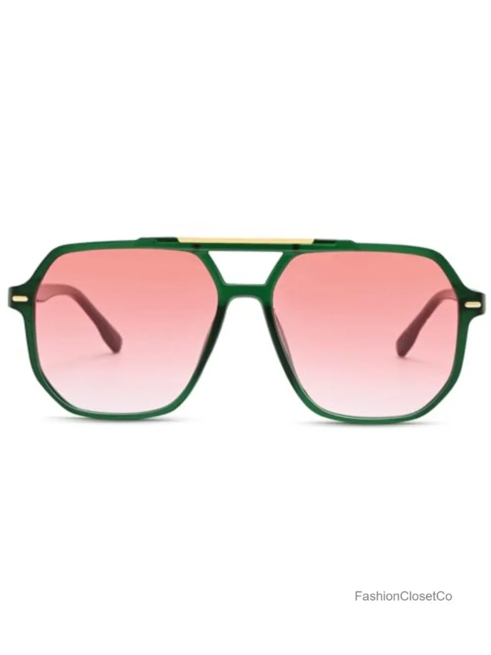 Oversized Retro Aviator Sunglasses Square Frame UV400 Protection